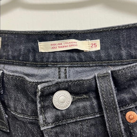 Levi’s Ribcage Straight Women’s Denim Jeans | Size 25 Black - Picture 2 of 6